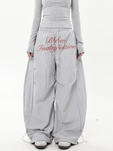 Oversized Embroidered Letters Parachute Pants - COPPING THREADS - CT Select